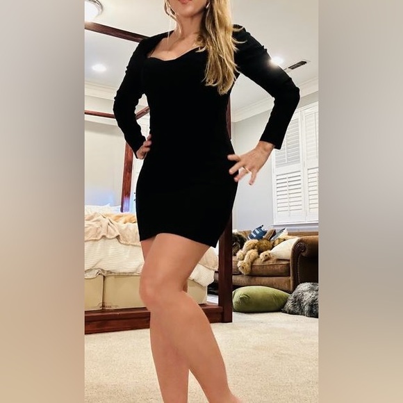 NWT Size 14 - By Anthropologie Long-Sleeve Sweetheart Slim Mini Dress - Picture 7 of 16